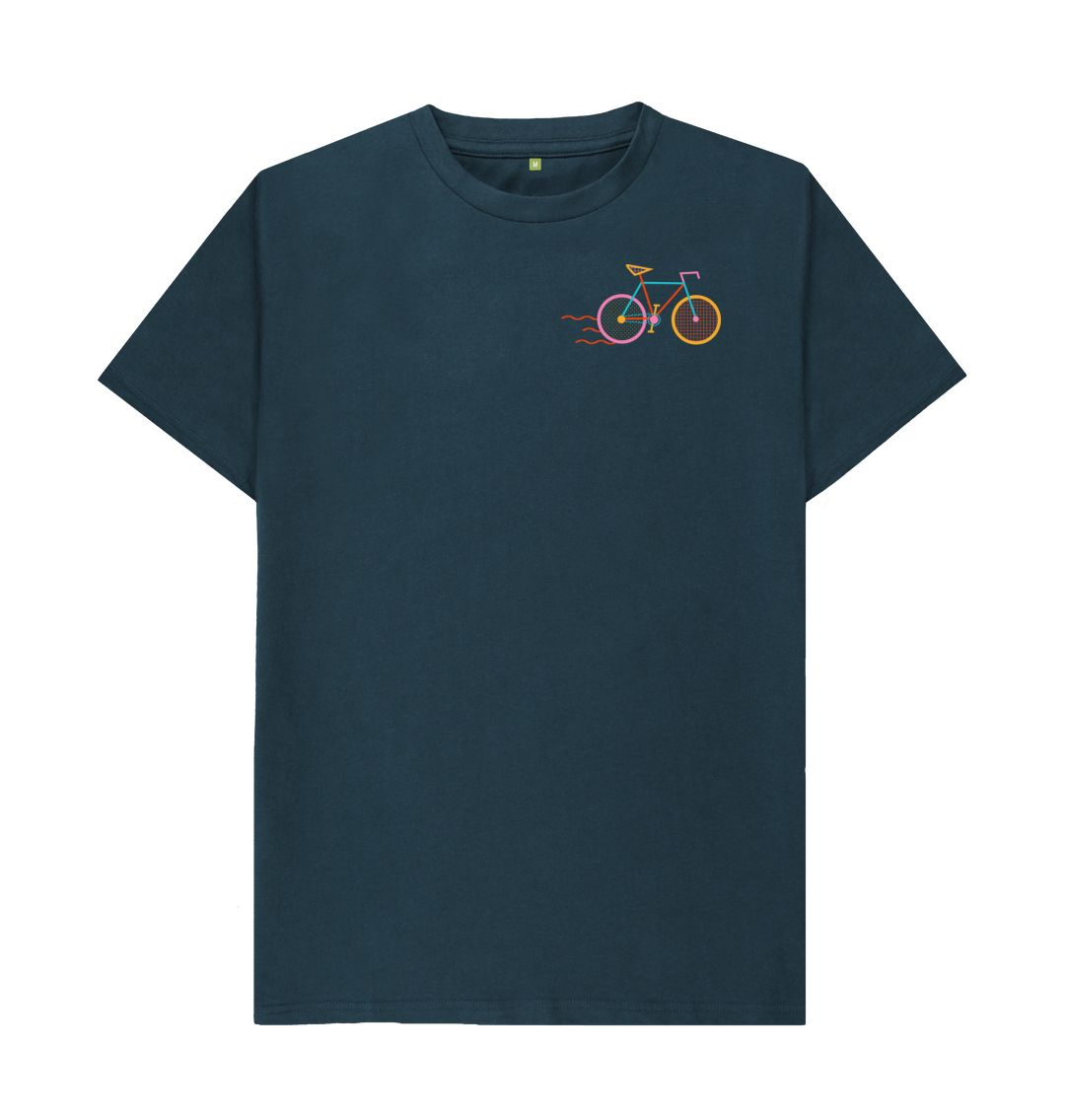 Denim Blue Adults Unisex Eat Fruit, Ride Fast T-shirt