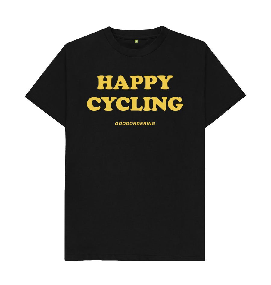 Black Happy Cycling T-shirt Unisex 2