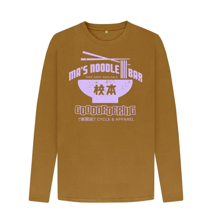 Brown Long Sleeve Noodle Bar T-shirt Unisex 2