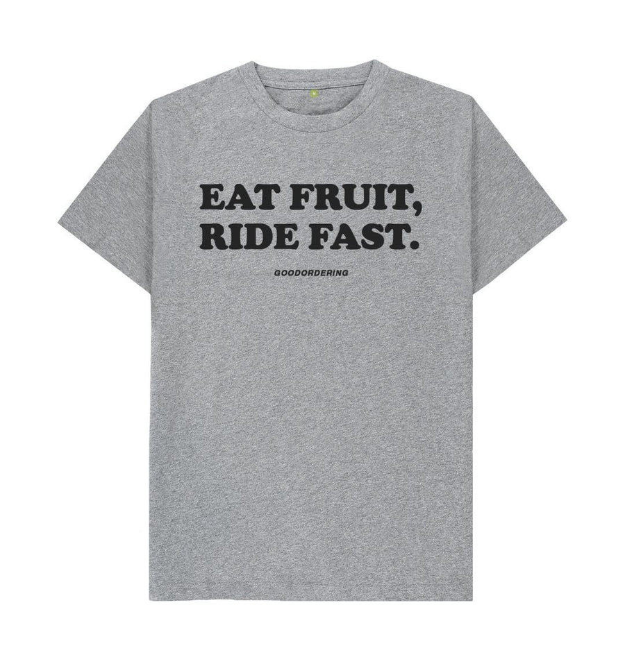 Athletic Grey Eat Fruit, Ride Fast T-shirt Unisex